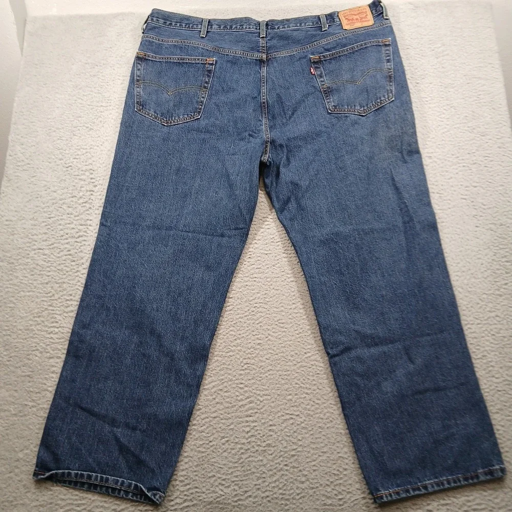 Levi's 550 Relaxed Fit Tapered Leg Jeans Mens 50x32‎ Dark Wash Blue Denim EUC